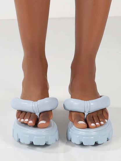 Chunky Sole Thong Strap Sandals