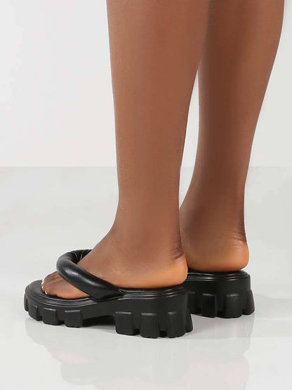 Chunky Sole Thong Strap Sandals