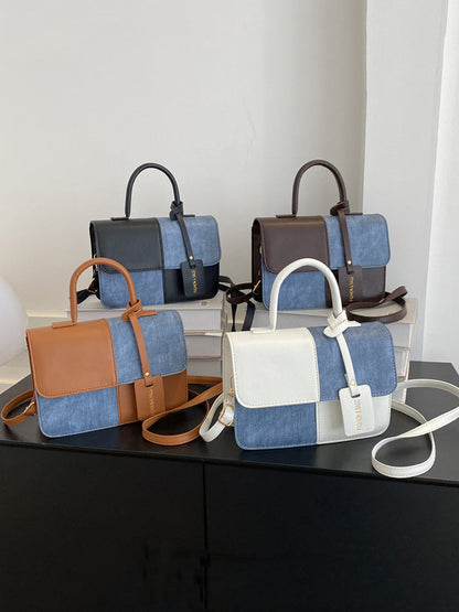 Women's PU Colorblock Square Bag