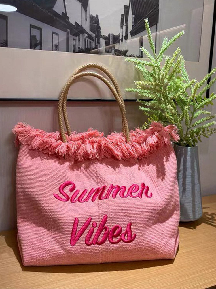 Women's Summer Vibe Tassel Tote Bag