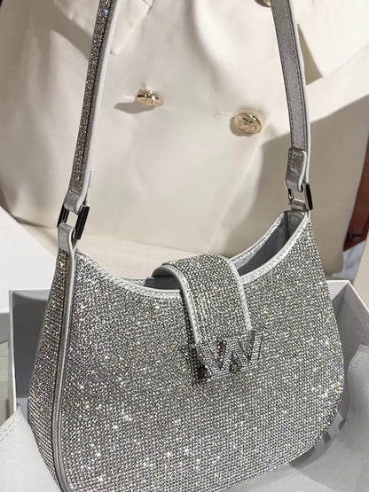 Women's Rhinestone Saddle Shoulder Bag