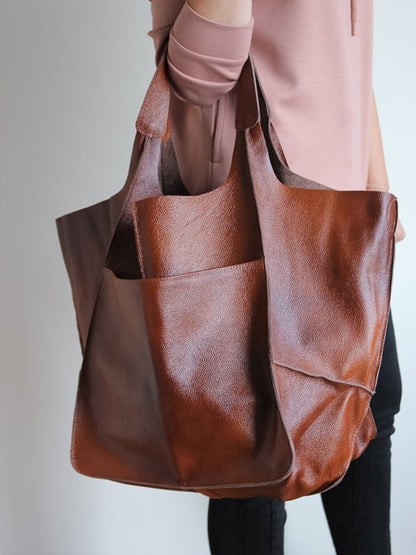 Women's Large Capacity Leather Tote