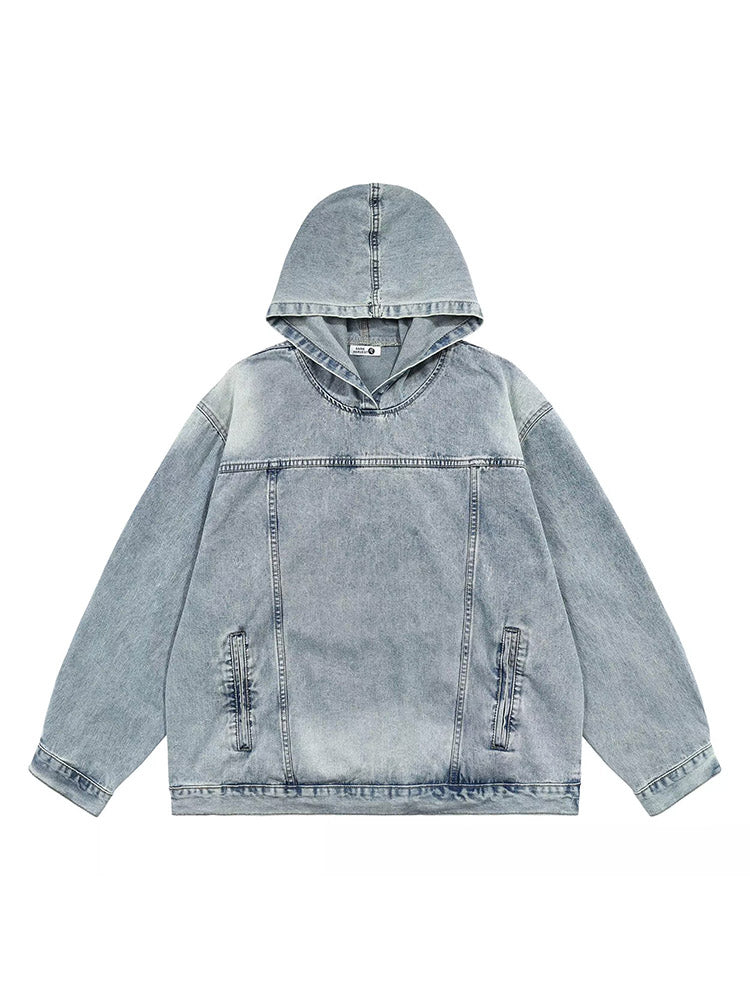 Loose Fit Denim Hoodie