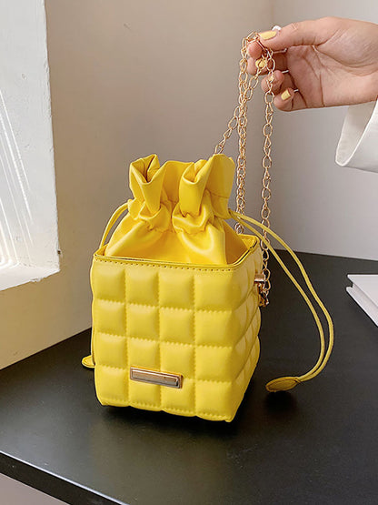 Women's Chain Drawstring Bucket Bag