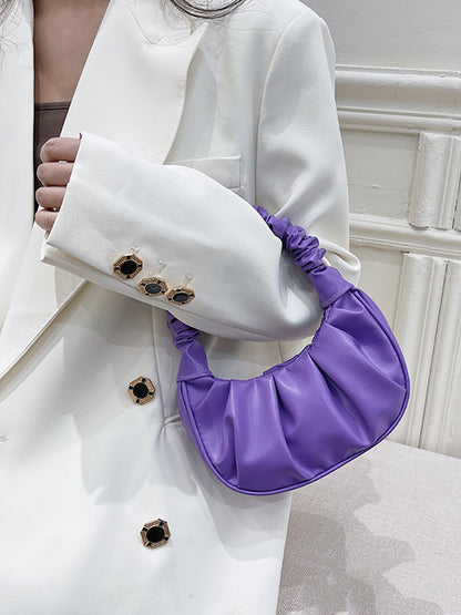 Women's Pleated  Solid Color Shoulder Bag