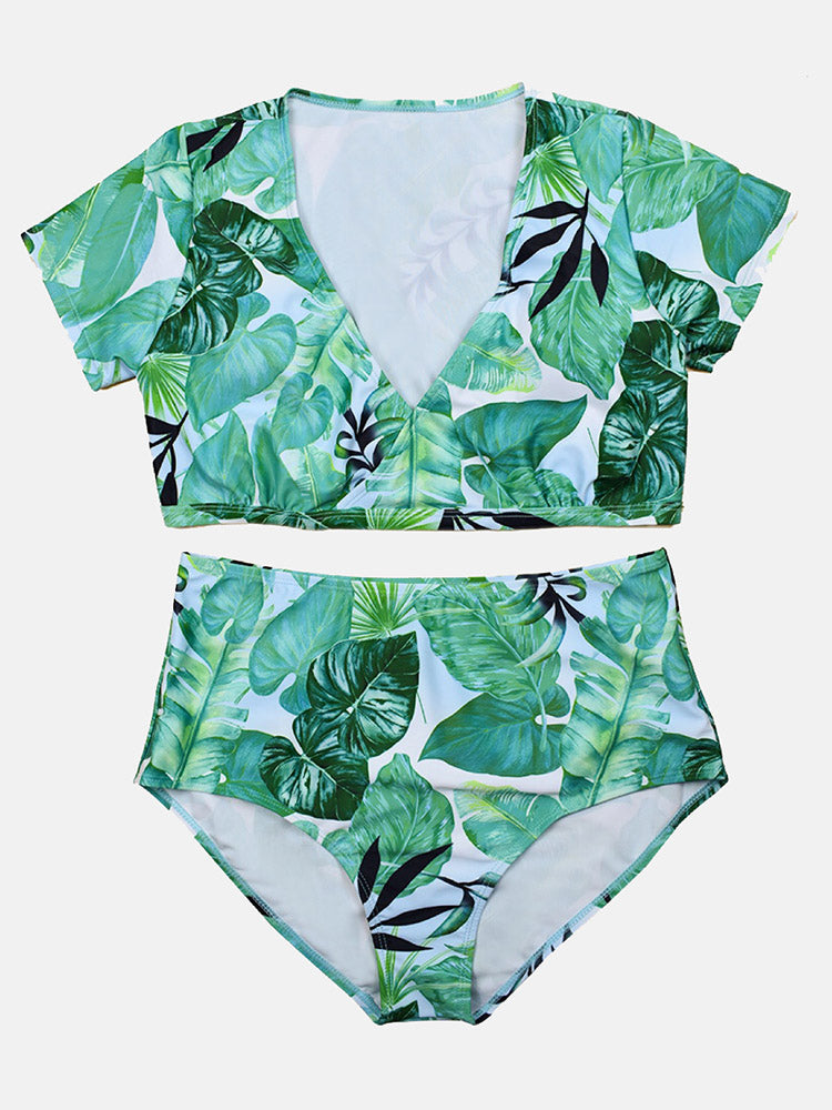 Leaf Print Swimsuit