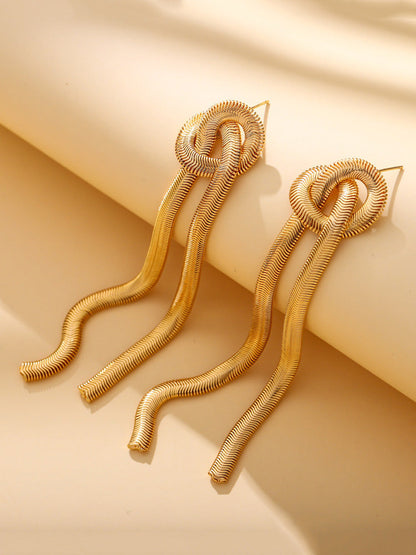 Women's Snake Bone Chain Knot Earrings