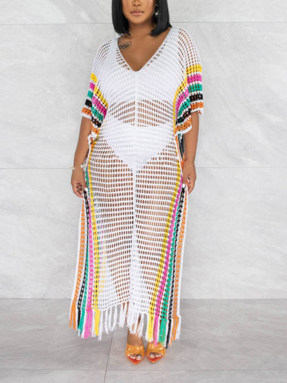 Color Block Crochet Cover Up