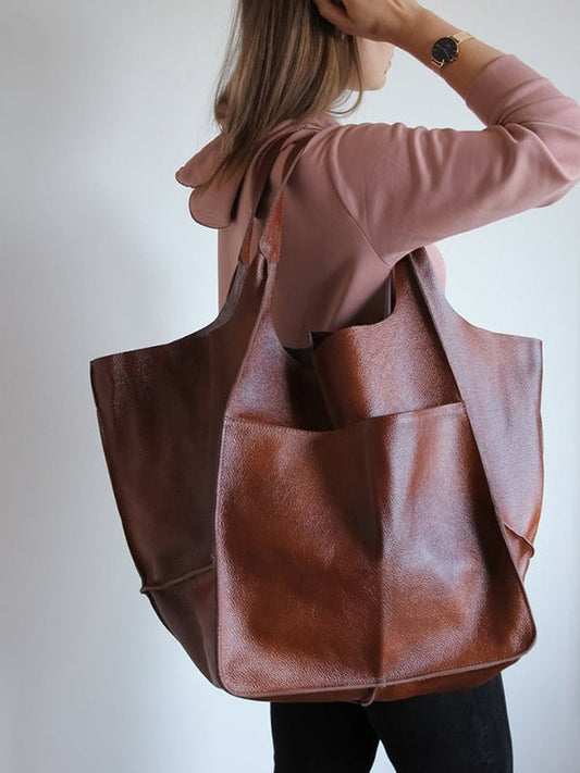 Women's Large Capacity Leather Tote