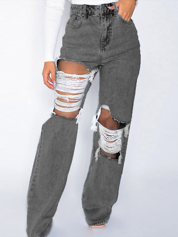 High Waist Ripped Jeans