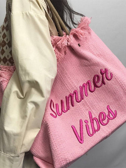 Women's Summer Vibe Tassel Tote Bag