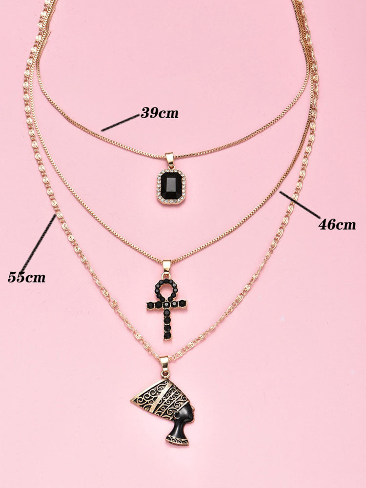 Women's Cross Head Multilayer Necklace