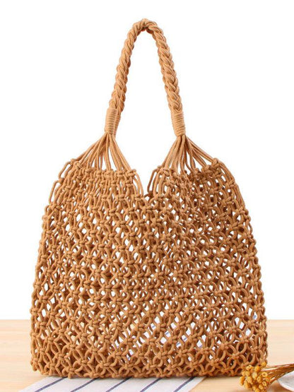 Women's Rope Weaving Hollow Tote