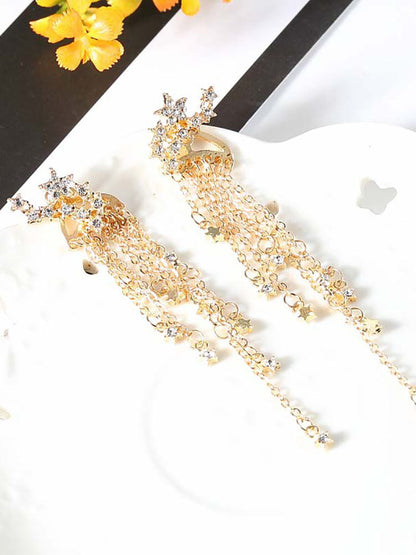 Women's Tassels Star Rhinestones Earrings