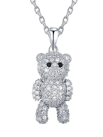 Women's Crystal Bear Necklace
