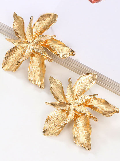 Women's Gold Flower Drop Dangle Earring