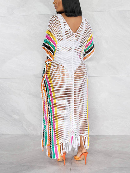 Color Block Crochet Cover Up