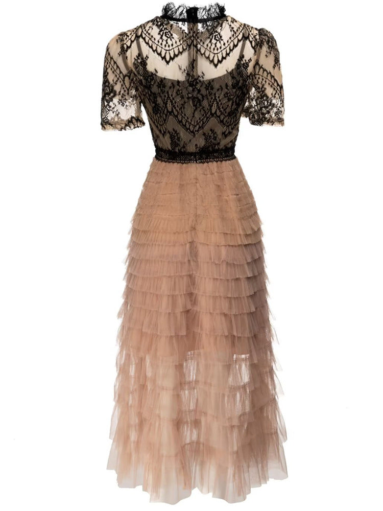 Women's Lace Ruffle Tulle Dress