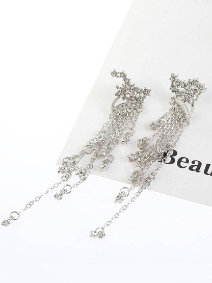 Women's Tassels Star Rhinestones Earrings