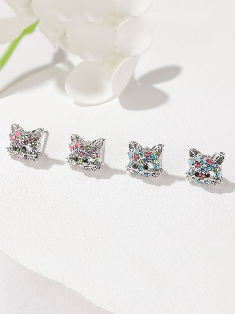 Women's Crystal Rainbow Cat Jewelry Set