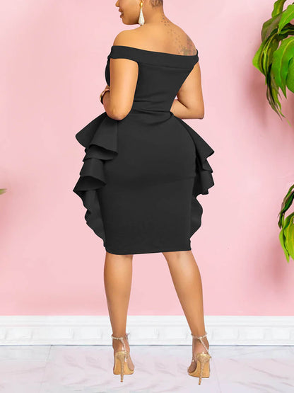 Women's Off Shoulder Ruffle Dresses