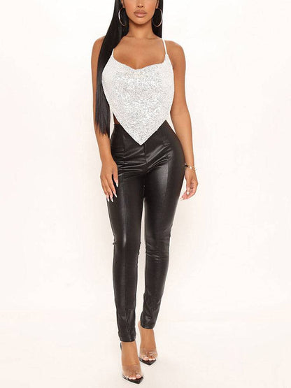 Sequin Backless Cami Top