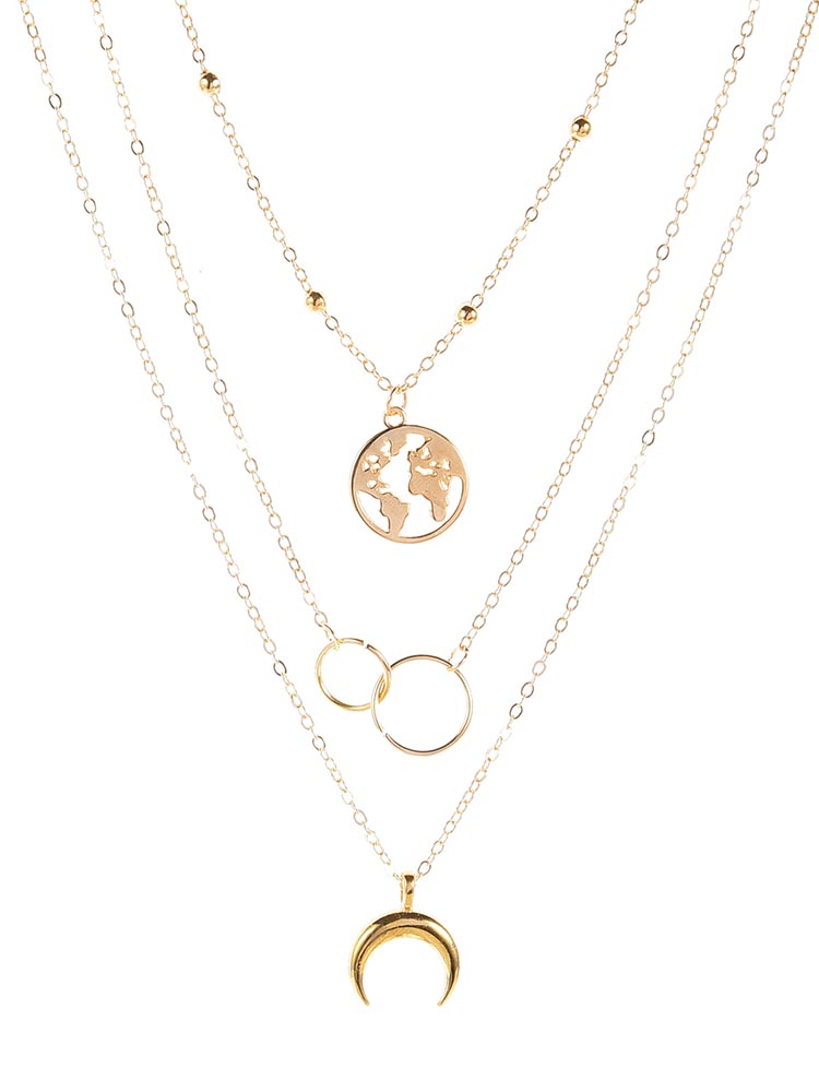 Women's Moon Layered Necklace