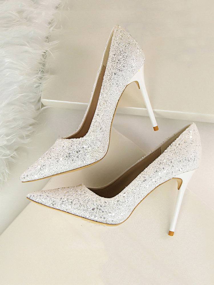 Sequin Pointed Toe High Heels Pumps