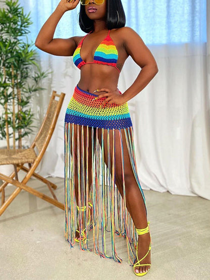 Rainbow Fringe Crochet Set