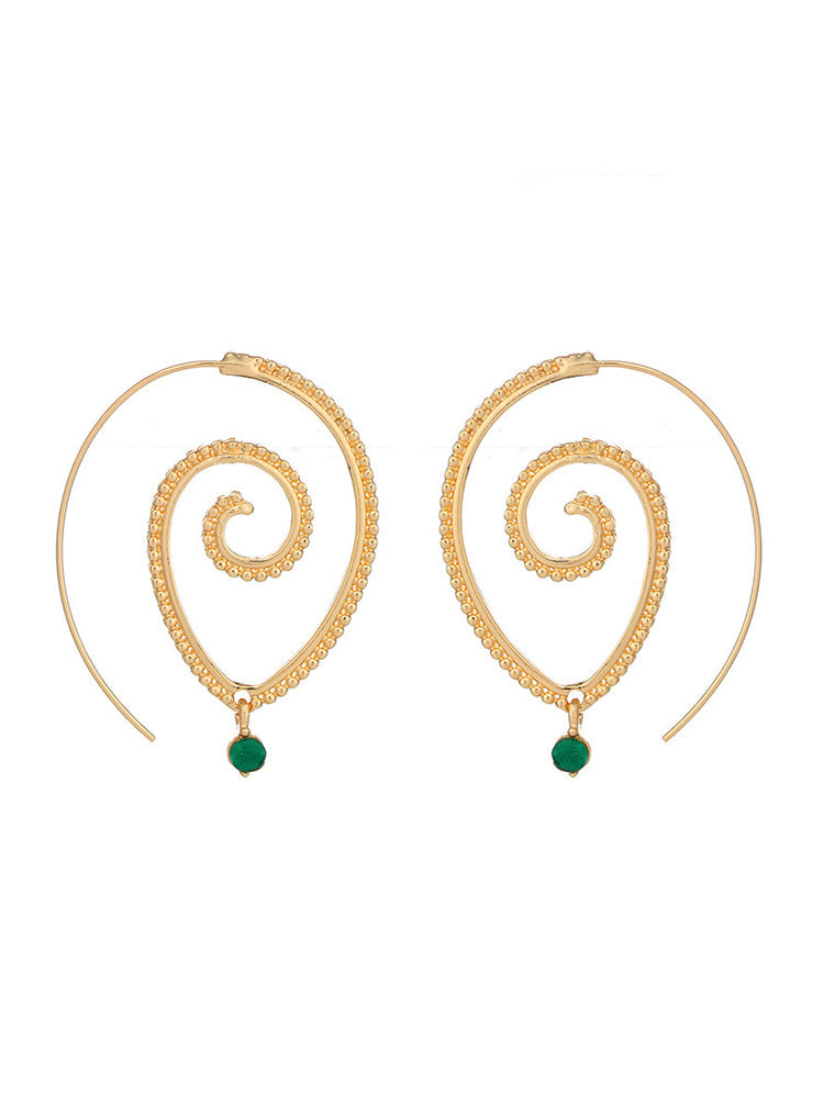 Women's Retro Swirl Hoop Earrings