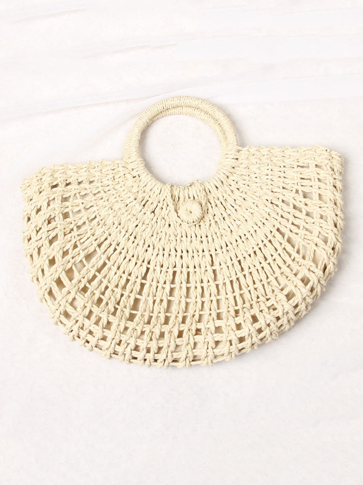 Women's Straw Hollow Casual Handbag