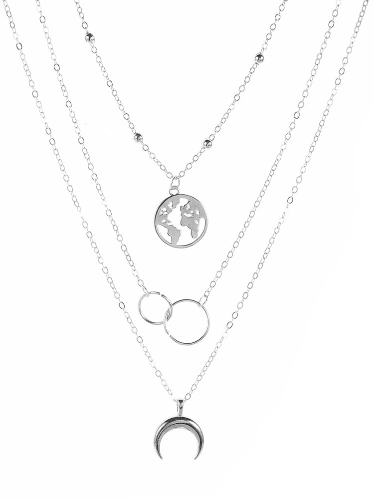 Women's Moon Layered Necklace