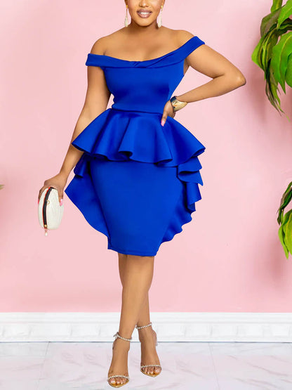 Women's Off Shoulder Ruffle Dresses