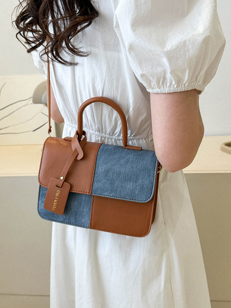 Women's PU Colorblock Square Bag