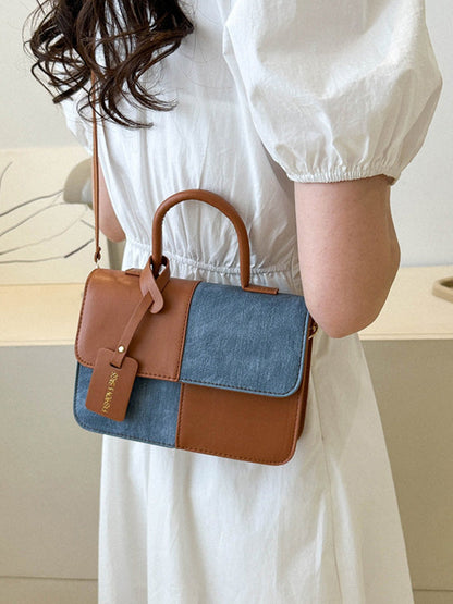 Women's PU Colorblock Square Bag