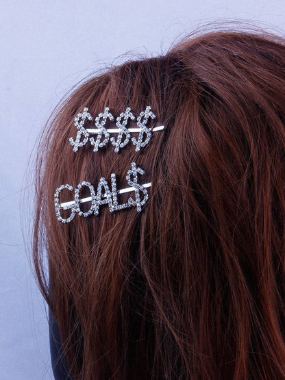 Women's Rhinestone Letter Hair Barrettes