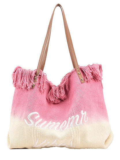 Women's Summer Vibe Tassel Tote Bag