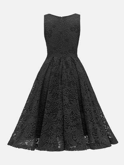 Women's Sleeveless Lace Midi Dress