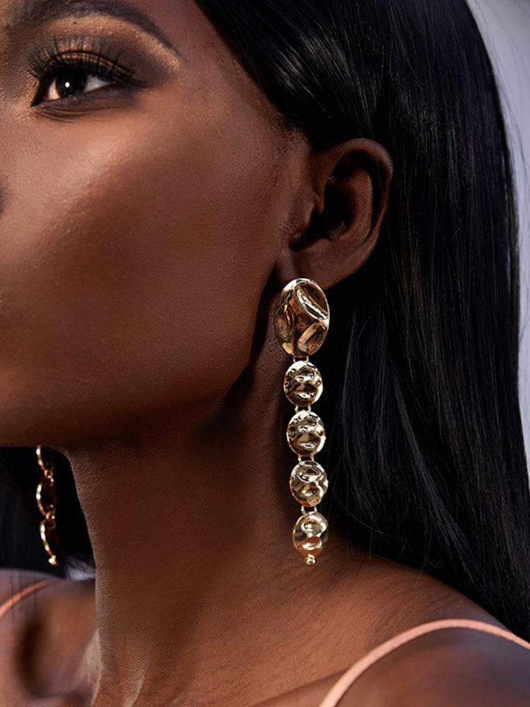 Women's Metal Detail Asymmetric Earrings