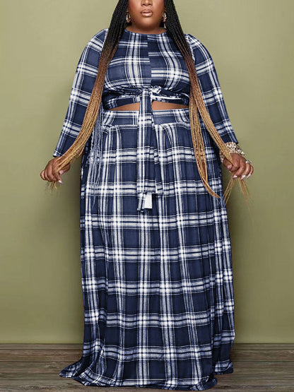 Plaid Print Skirt Set