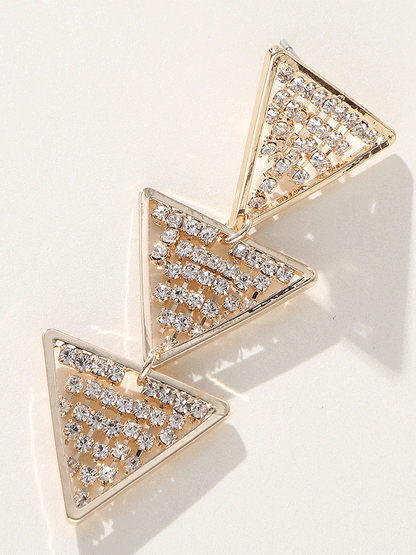 Women's Triangle Rhinestone Earrings