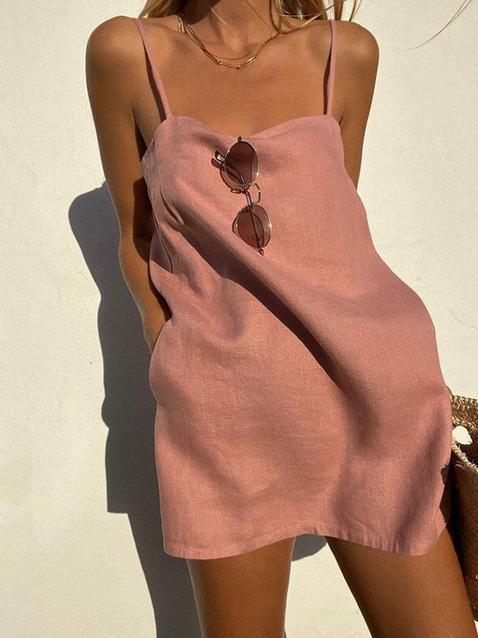 Women's Solid Color Camisole Mini Dress