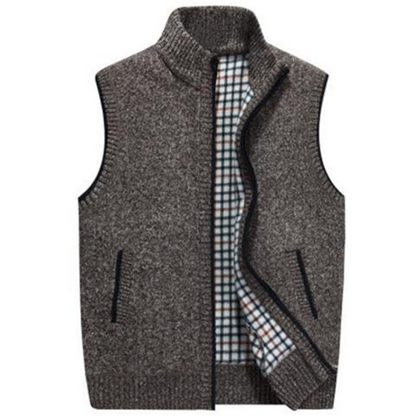 Men's Stand Collar Knitted Vest