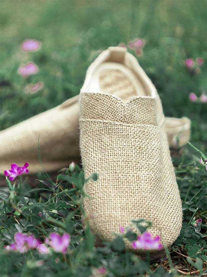 linen simple couple slippers