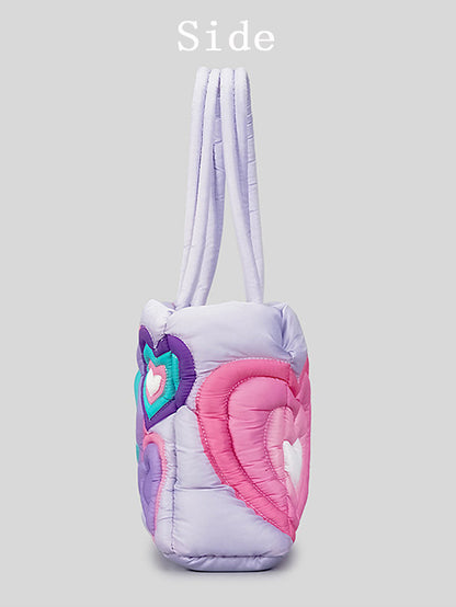 Women's Heart Puffer Tote Bag