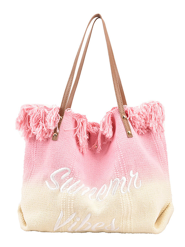 Women's Summer Vibe Tassel Tote Bag