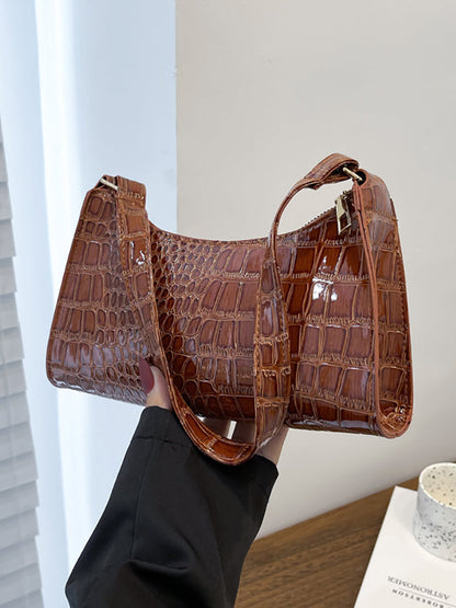 Women's Retro Leather Solid Color Shoulder Bag