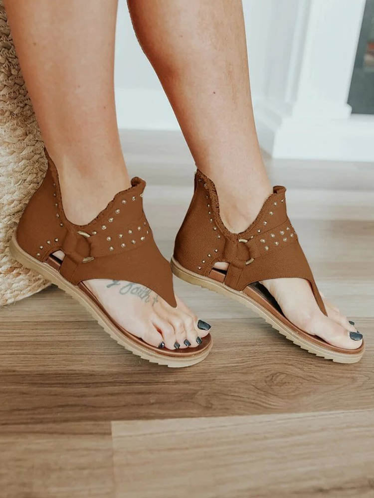 Star Print Studded Sandals