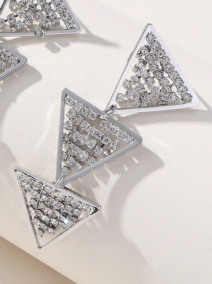 Women's Triangle Rhinestone Earrings