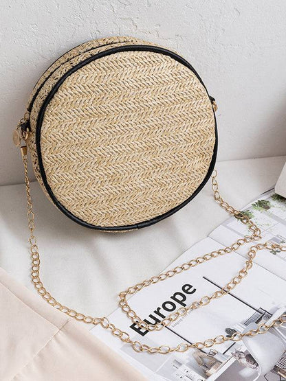 Women's Summer Rattan Woven Beach Shoulder Bag